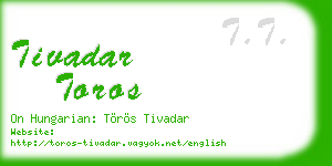 tivadar toros business card