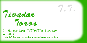 tivadar toros business card